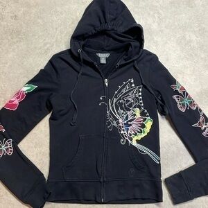 Mikk Athletica women zip up hoodie. Navy blue. Size S.